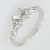 14K White Gold Semi Mount Ring Setting Cushion CU 5x5mm GTL20331R14KW Syzjewelry